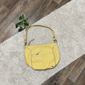 The Sak Yellow Pebbled 100% Leather Hobo Bohemian Shoulder Bag Purse